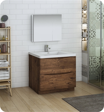 Fresca Tuscany 36" Rosewood Free Standing Modern Bathroom Vanity with Medicine Cabinet