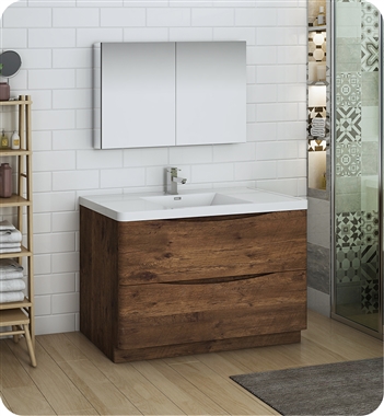 Fresca Tuscany 48" Rosewood Free Standing Modern Bathroom Vanity with Medicine Cabinet