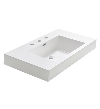 Fresca Vista 36" White Integrated Sink with Countertop