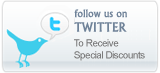 Follow us on Twitter to receive special discounts