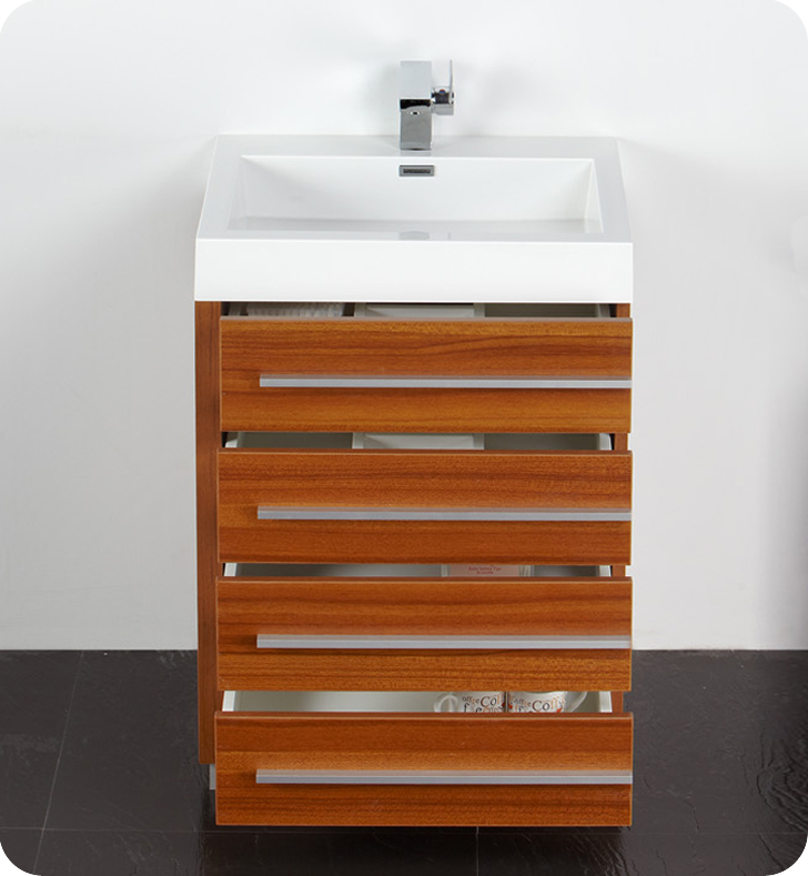 Fresca Livello 24 in. Teak Modern Bathroom Vanity with Medicine Cabinet